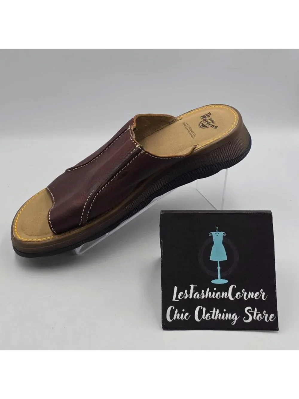VTG Dr. Martens Men's Brown Leather Air-Cushioned Slide Mules Sandals Sz 8 3830